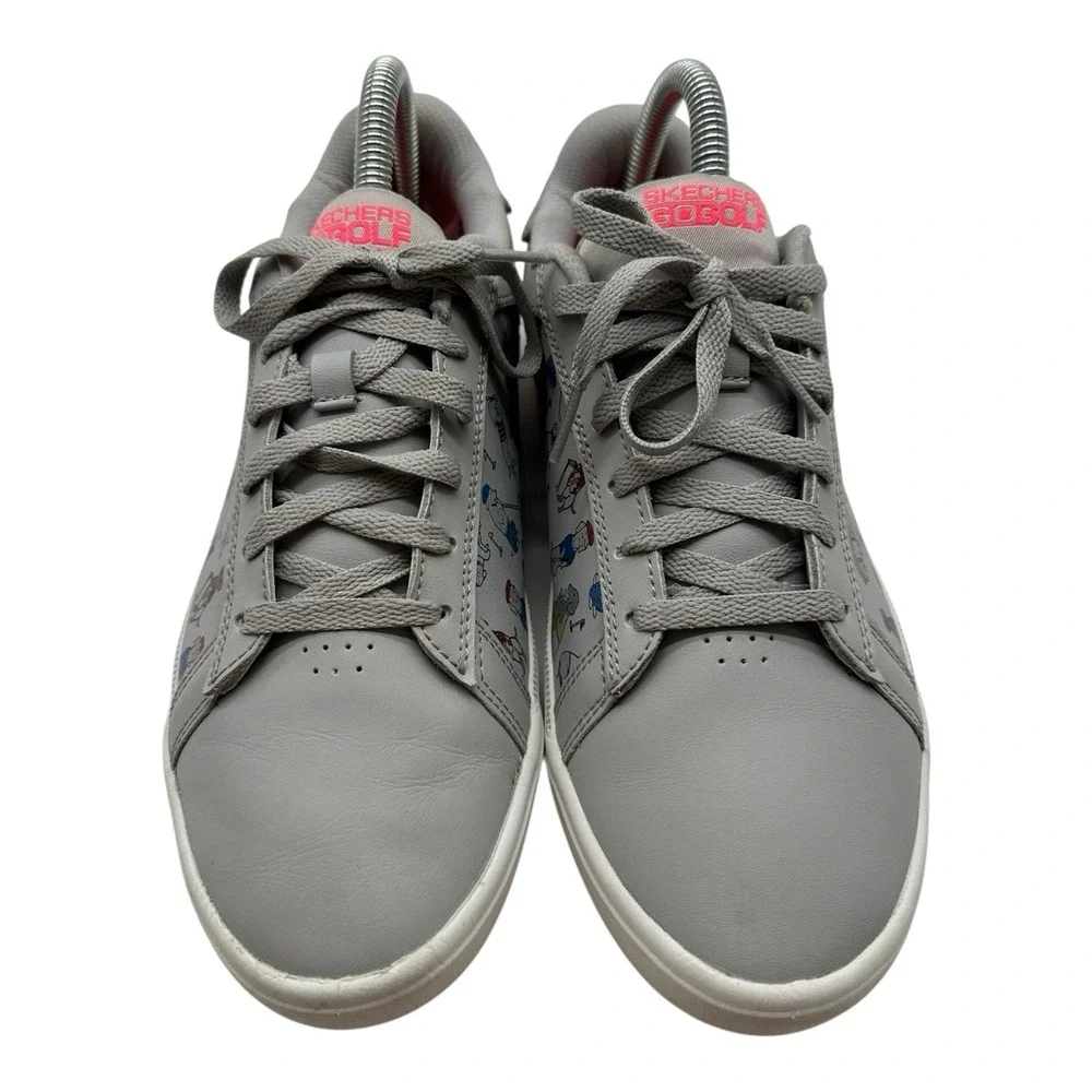 Skechers Go Golf‎ Drive 4 Shoes Womens 8.5 Gray Dog Novelty Print Sneakers 17011